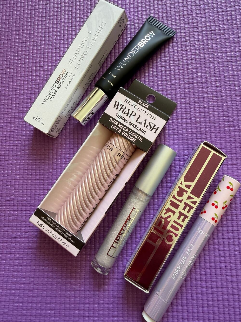 New Tarte Maracuja Vinyl Lipstick Queen Wunderbrow Mascara Makeup Lot